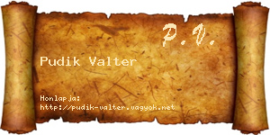 Pudik Valter névjegykártya